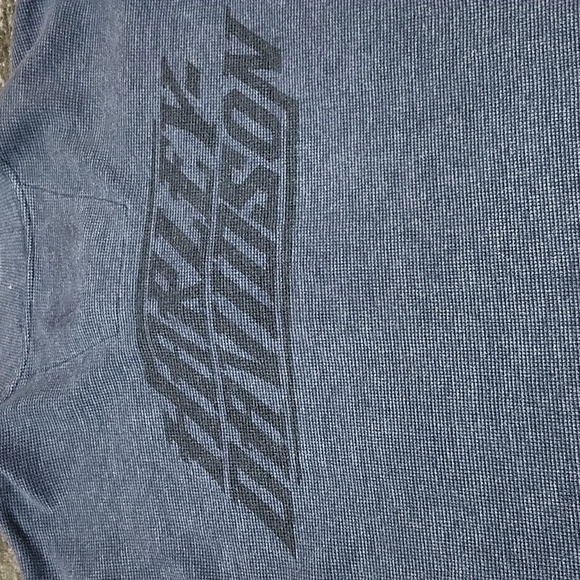 HARLEY DAVIDSON HENLEY THERMAL EMBROIDERED BAR & SHIELD BLUE LONG SLEEVE SHIRT - Picture 12 of 14